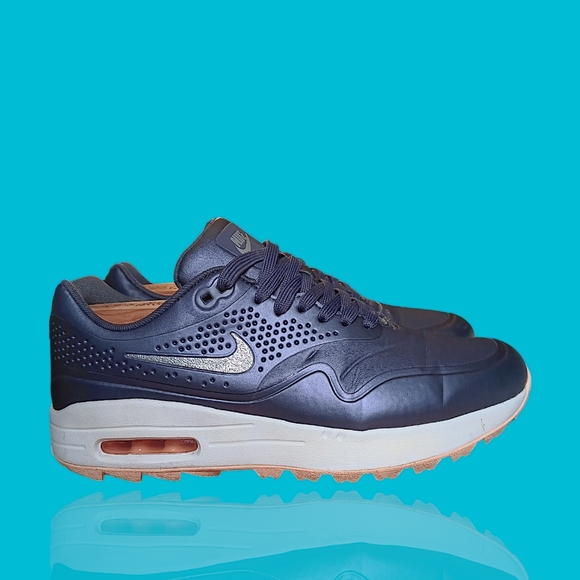 Nike Air Max 1 Low Spikeless Golf Metallic Dark Purple Great Pre-owned Condition - Picture 2 of 16